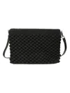 Gianni Chiarini Clutch Bag With Textured Bubble Fabric In Black