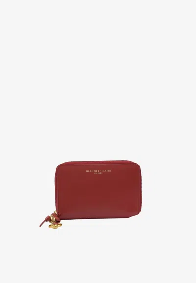 Gianni Chiarini Compact Zip Wallet In Red