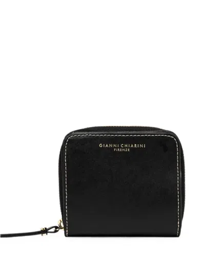 Gianni Chiarini Contrast-stitch Leather Wallet In Black
