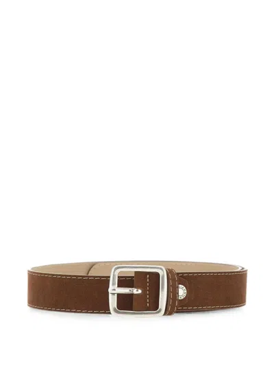 Gianni Chiarini Contrast-stitch Suede Belt In Multi