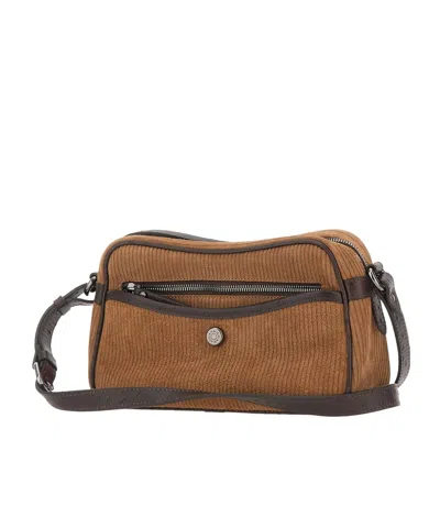 Gianni Chiarini Cora Ribbed Shoulder Bag In Brown
