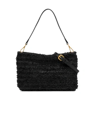 Gianni Chiarini Crochet Shoulder Bag In Black