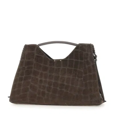 Gianni Chiarini Crocodile-effect Top-handle Bag In Brown