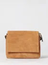 Gianni Chiarini Rectangular Suede Leather Shoulder Bag In Brown
