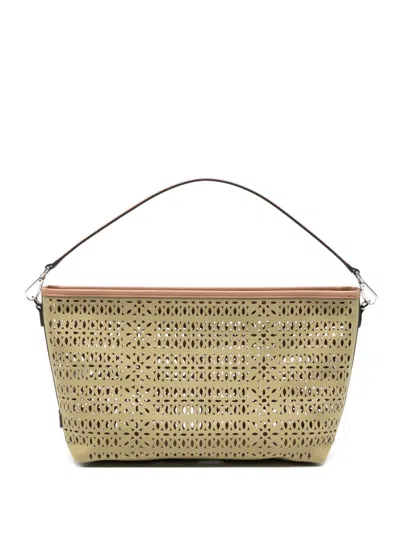 Gianni Chiarini Cut Canvas Shoulder Bag In Neutral