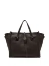 Gianni Chiarini Structured Brown Calf Leather Shopper Bag In Black