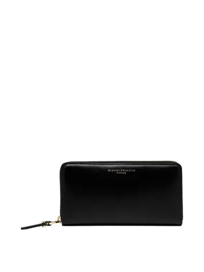 Gianni Chiarini Dollar Wallets Smooth Leather Wallet In Black
