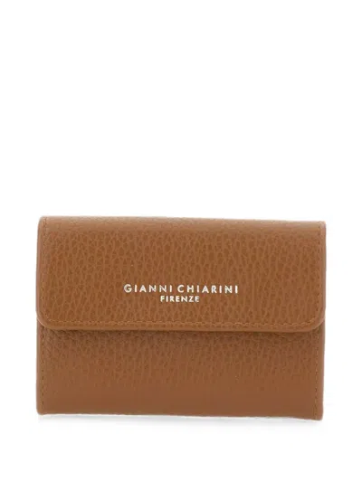 Gianni Chiarini Dollaro Hammered Leather Wallet In Red