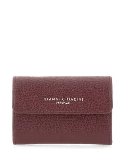 Gianni Chiarini Dollaro Hammered Leather Wallet In Purple