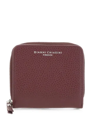Gianni Chiarini Dollaro Hammered-leather Wallet In Purple