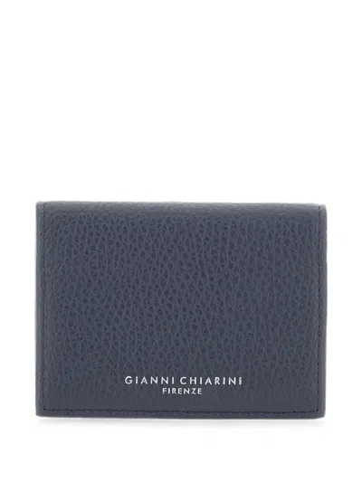Gianni Chiarini Dollaro Pebbled Leather Card Holder In Orange