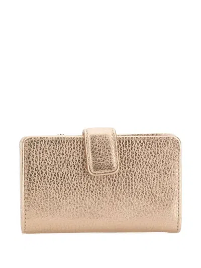 Gianni Chiarini Dollaro Pebbled Tab Wallet In Gold