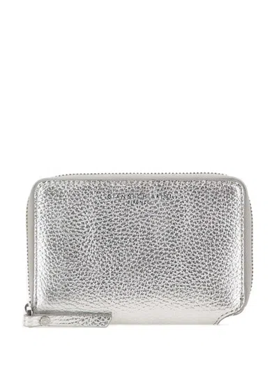 Gianni Chiarini Dollaro Zip Wallet In Silver