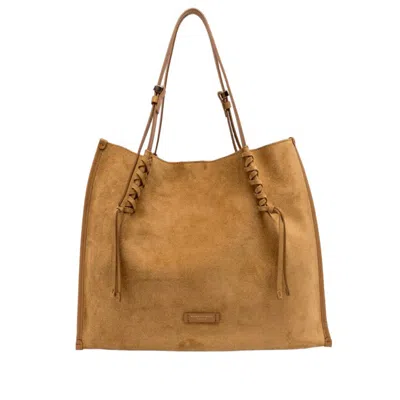 Gianni Chiarini Dory Suede Handbag With Iconic Logo Accents