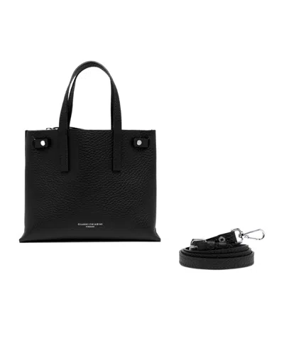 Gianni Chiarini Double Hand Shoulder Bag In Black