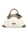 Gianni Chiarini Judy Bowling Bag In Jacquard In White