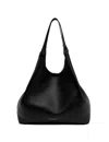 Gianni Chiarini Double Maxi Grain Leather Dua Shoulder Bag In Black
