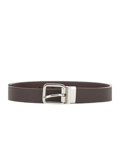 Gianni Chiarini Reversible Grained-calf Leather Belt In Brown