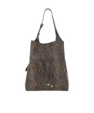 Gianni Chiarini Drawstring Shoulder Bag In Animal Print
