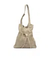 Gianni Chiarini Beige Suede Shoulder Bag In Blue