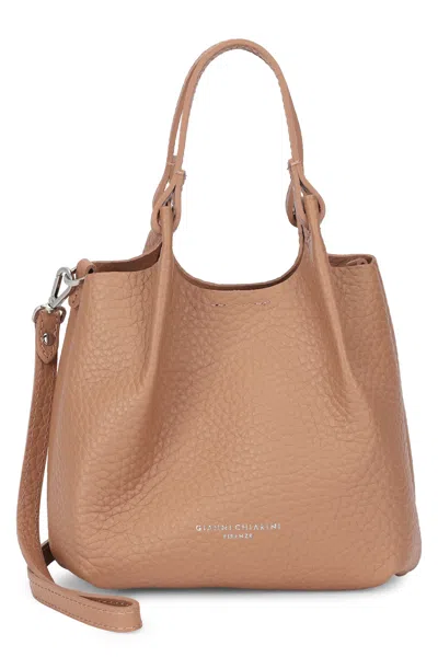 Gianni Chiarini Dua Bubble Double Leather Handbag In Neutral