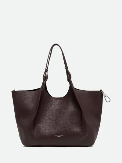 Gianni Chiarini Dua Grained Calfskin Leather Shoulder Bag In Burgundy