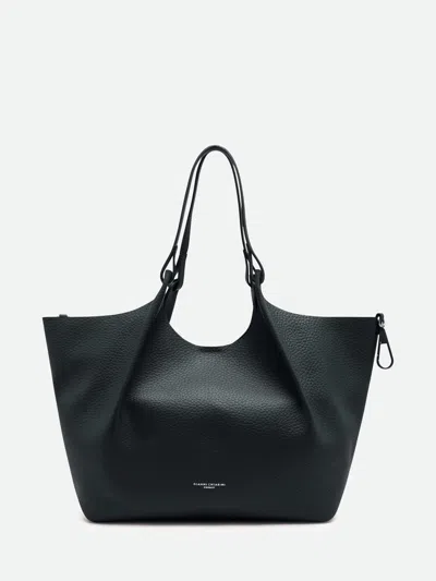 Gianni Chiarini Dua Grained Calfskin Leather Shoulder Bag In Blue