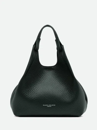 Gianni Chiarini Dua Grained Leather Handbag With Removable Pouch In Green