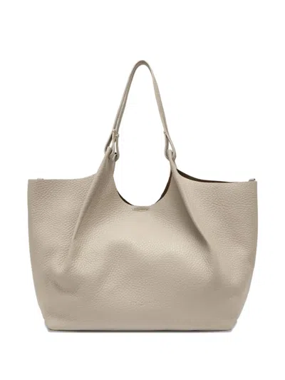Gianni Chiarini Dua Grained-leather Tote Bag In Neutral