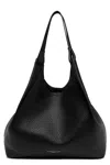 Gianni Chiarini Double Maxi Grain Leather Dua Shoulder Bag In Black