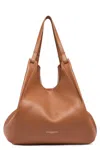 Gianni Chiarini Dua Double Handle Bag In Caramel Double Leather In Saddle Brown