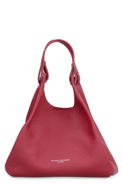 Gianni Chiarini Dua Leather Handbag In Red-purple Or Grape