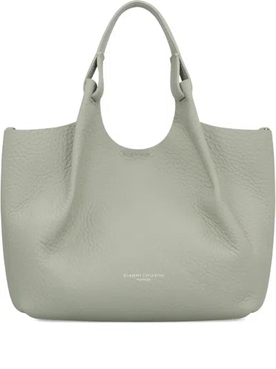 Gianni Chiarini Dua Leather Tote Bag In Gray