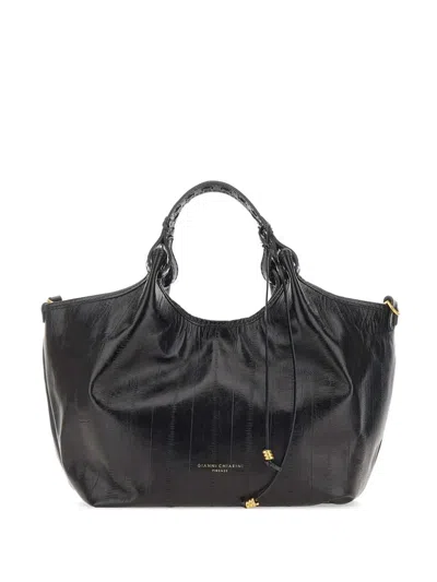 Gianni Chiarini Dua Leather Tote Bag In Black