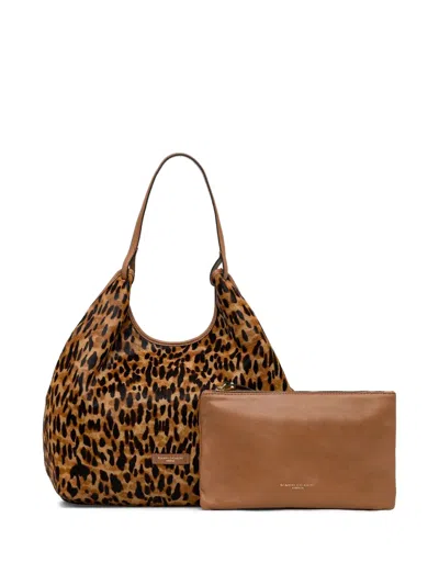 GIANNI CHIARINI DUA LEOPARD-PRINT TOTE BAG