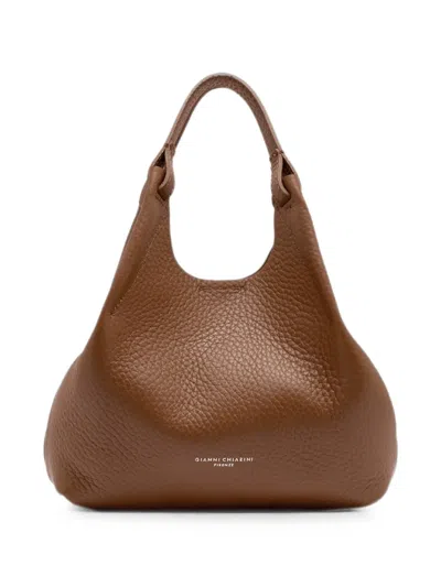 Gianni Chiarini Dua Medium Grainy-leather Shoulder Bag In Brown