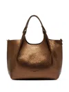Gianni Chiarini Dua Metallic-effect Leather Tote Bag In Brown