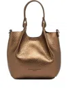 Gianni Chiarini Dua Metallic-leather Top-handle Bag In Brown