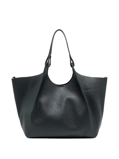 Gianni Chiarini Dua Pebbled-leather Tote Bag In Blue