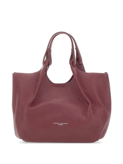 Gianni Chiarini Dua Pebbled Leather Tote Bag In Red
