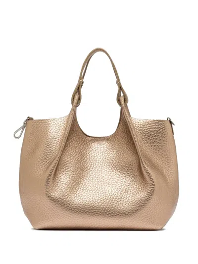 Gianni Chiarini Dua Pebbled-leather Tote Bag In Gold
