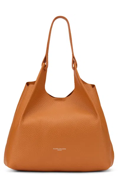 Gianni Chiarini Dua Shoulder Bag In Leather In Orange