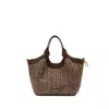 Gianni Chiarini "dua" Shoulder Bag In Woven Straw In Pattern