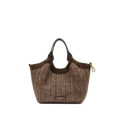Gianni Chiarini "dua" Shoulder Bag In Woven Straw In Pattern