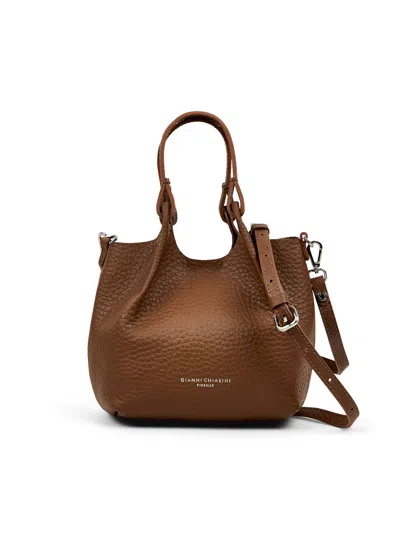 Gianni Chiarini Dua Small Shoulder Bag In Castoro-t.moro