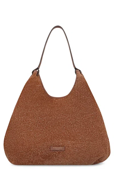 Gianni Chiarini Dua Suede Handbag In Brown