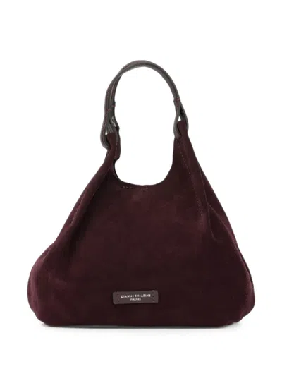 Gianni Chiarini Dua Suede Leather Tote Bag In Red