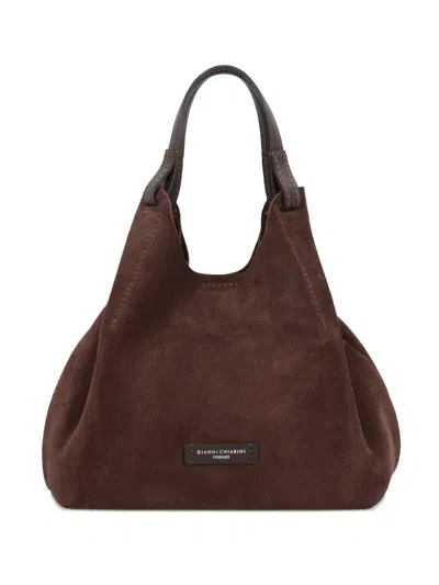 Gianni Chiarini Dua Suede Tote Bag In Brown