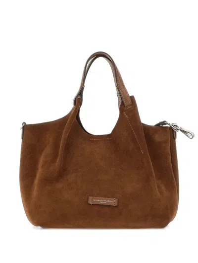 Gianni Chiarini Dua Suede Tote Bag In Brown