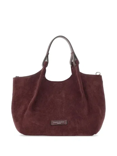 Gianni Chiarini Dua Suede Tote Bag In Brown